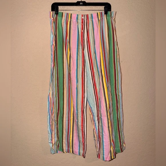 Vintage Victoria’s Secret Rainbow Stripes Pajama Top With Matching Pants Y2K 90 - Picture 9 of 14
